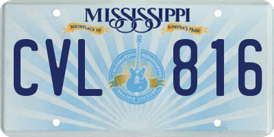MS license plate CVL816