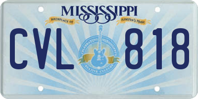 MS license plate CVL818
