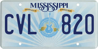 MS license plate CVL820