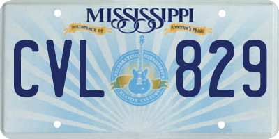 MS license plate CVL829