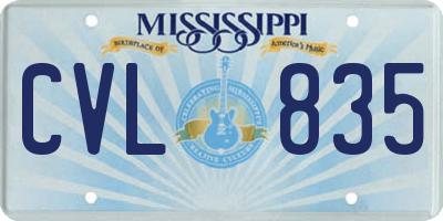 MS license plate CVL835