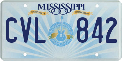 MS license plate CVL842