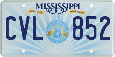 MS license plate CVL852