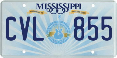 MS license plate CVL855