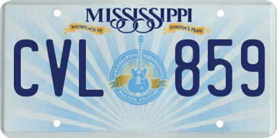 MS license plate CVL859