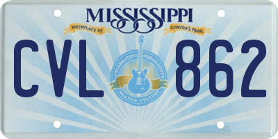 MS license plate CVL862