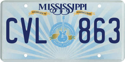 MS license plate CVL863
