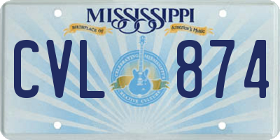 MS license plate CVL874