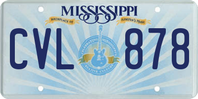 MS license plate CVL878