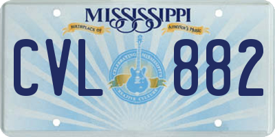 MS license plate CVL882