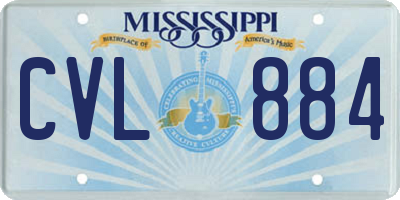 MS license plate CVL884