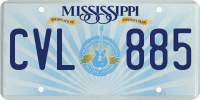 MS license plate CVL885