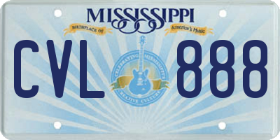 MS license plate CVL888