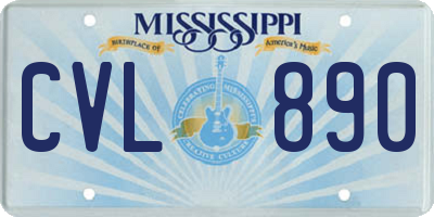 MS license plate CVL890
