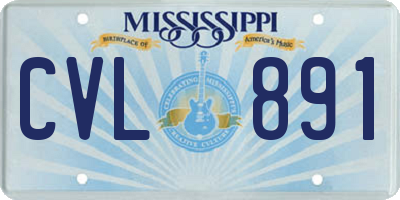 MS license plate CVL891