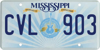 MS license plate CVL903