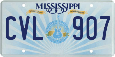 MS license plate CVL907