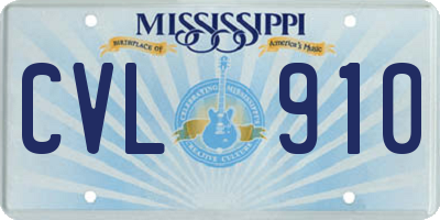 MS license plate CVL910