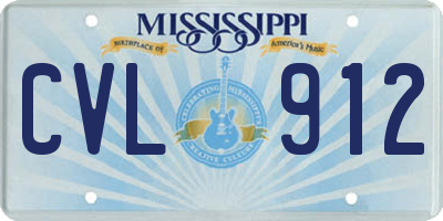MS license plate CVL912