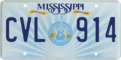 MS license plate CVL914