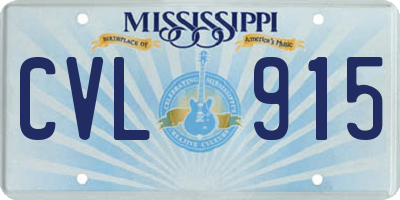 MS license plate CVL915