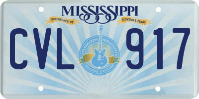 MS license plate CVL917