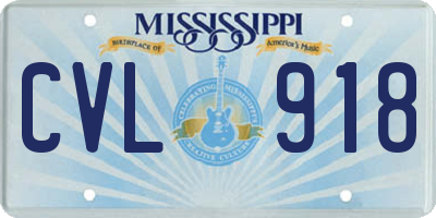 MS license plate CVL918