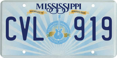 MS license plate CVL919