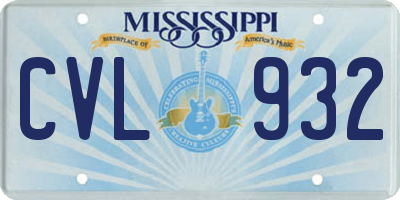 MS license plate CVL932