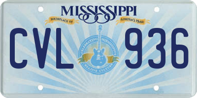 MS license plate CVL936