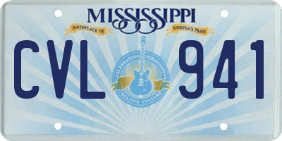 MS license plate CVL941