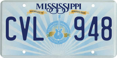 MS license plate CVL948