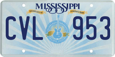 MS license plate CVL953