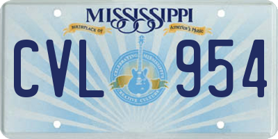 MS license plate CVL954
