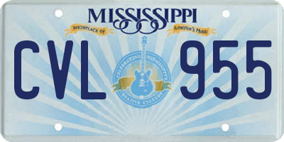 MS license plate CVL955