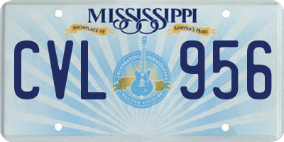 MS license plate CVL956