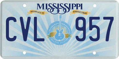MS license plate CVL957