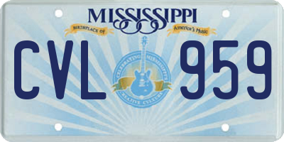MS license plate CVL959