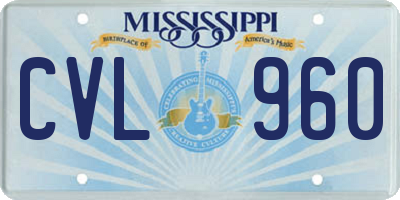 MS license plate CVL960