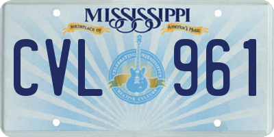 MS license plate CVL961