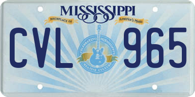 MS license plate CVL965