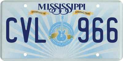 MS license plate CVL966