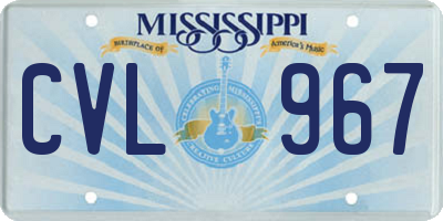 MS license plate CVL967