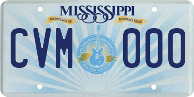 MS license plate CVM000