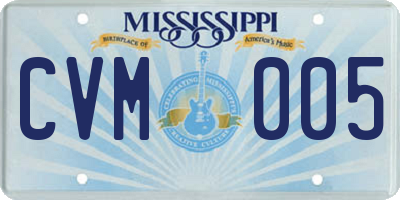 MS license plate CVM005