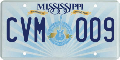 MS license plate CVM009