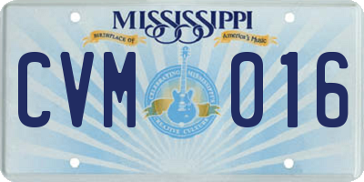 MS license plate CVM016