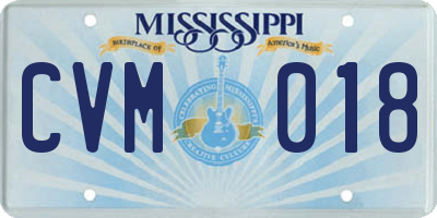 MS license plate CVM018