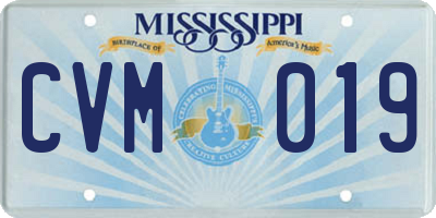 MS license plate CVM019