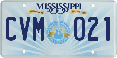 MS license plate CVM021
